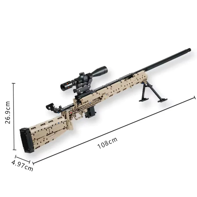 Brick-Built M24 Sniper Rifle (1073 pcs)