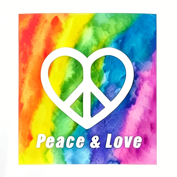 Peace And Love Print Sweatshirt