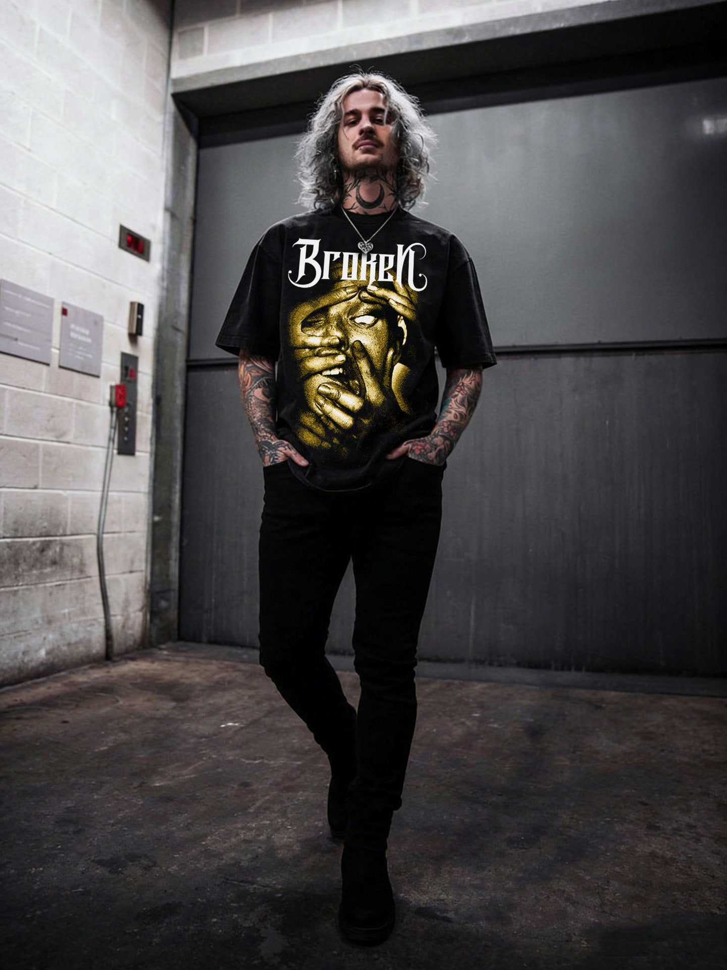 Dark Gothic Hip-Hop Graphic T-Shirt