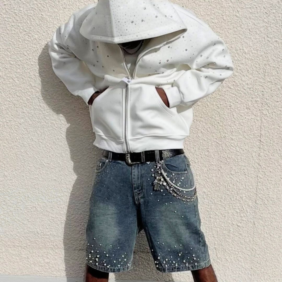 Rhinestone Pearl Jorts