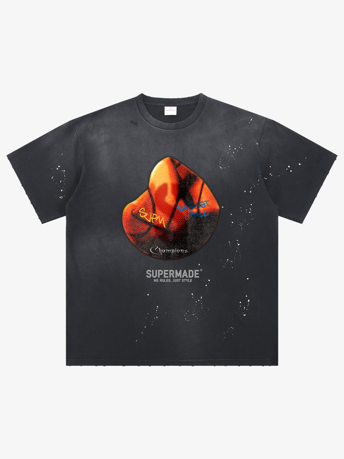 Supermade Abstract Basketball Texture Graphic T-Shirt