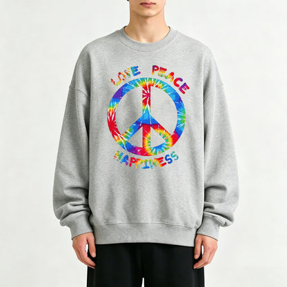 Classic Retro Peace And Love Print Sweatshirt