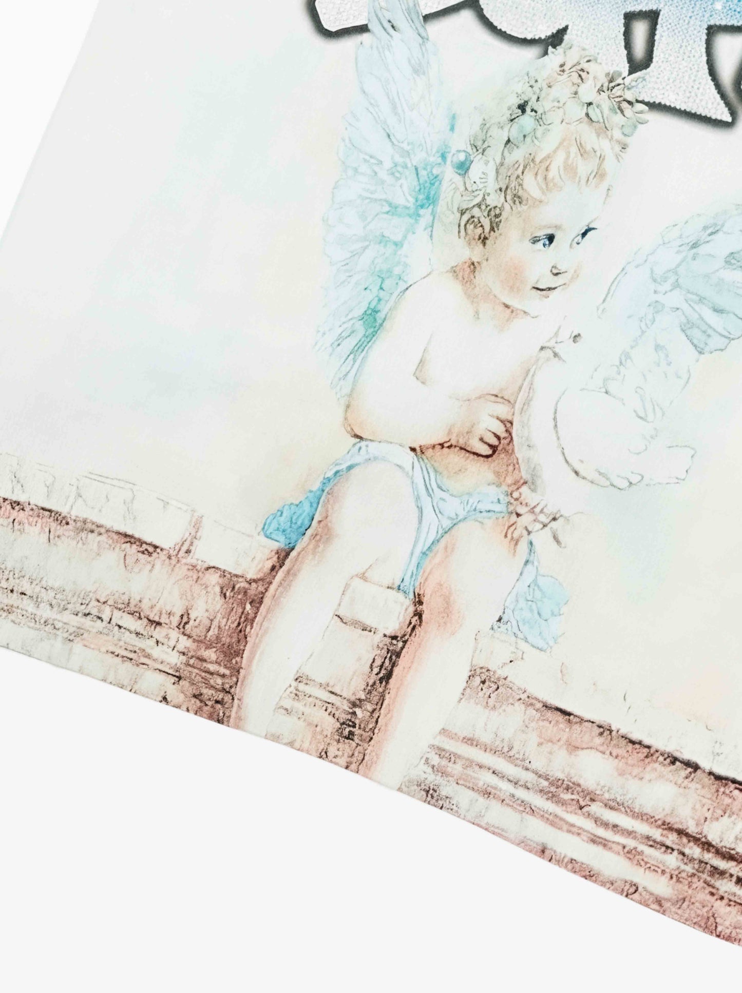 Retro Street Peace Dove Angel Rhinestone T-Shirt