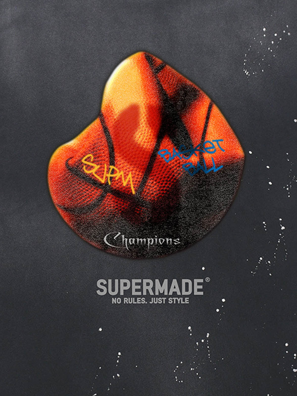 Supermade Abstract Basketball Texture Graphic T-Shirt