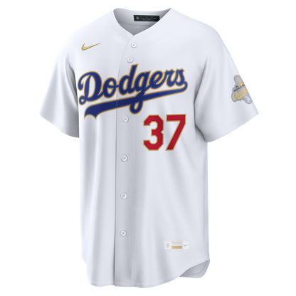 Men's Los Angeles Dodgers Teoscar Hernández Nike White 2026 Gold Collection Stadium Jersey