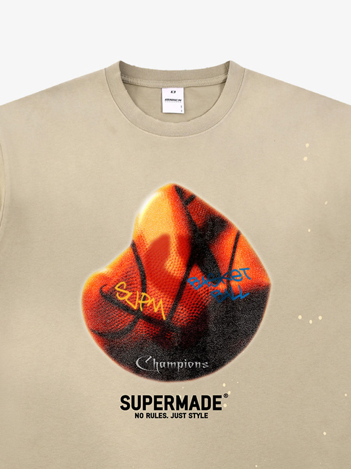 Supermade Abstract Basketball Texture Graphic T-Shirt