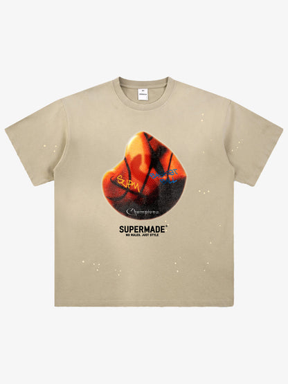 Supermade Abstract Basketball Texture Graphic T-Shirt