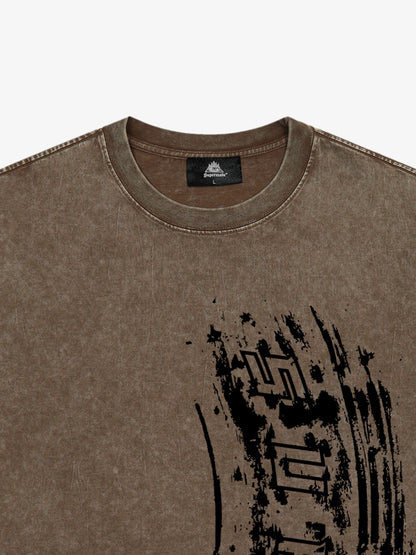 Tire Print Lettering T-Shirt