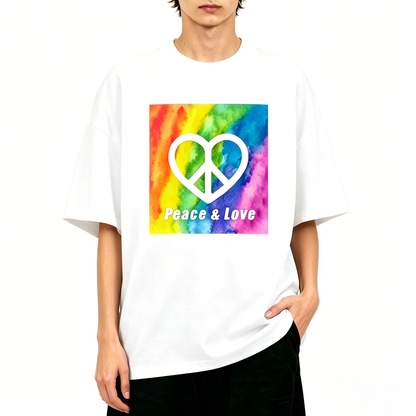 Peace And Love Print Short Sleeve T-Shirt
