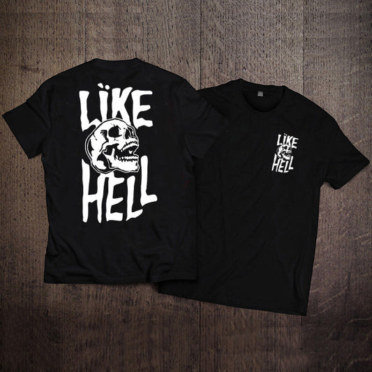 "LIKE HELL" Skull Graphic Tee - Bold Streetwear Edition