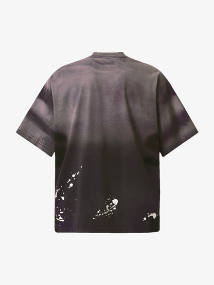 Ink Splash Letter Print T-shirt - 2414