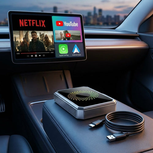 Turn Your Car Screen into a Smart Cinema: Netflix, YouTube & Wireless CarPlay in One Box.