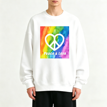Peace And Love Print Sweatshirt