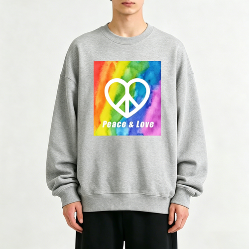 Peace And Love Print Sweatshirt