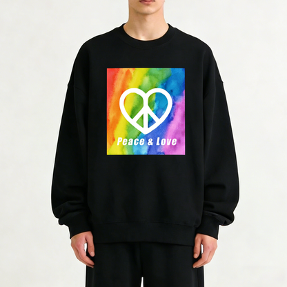 Peace And Love Print Sweatshirt