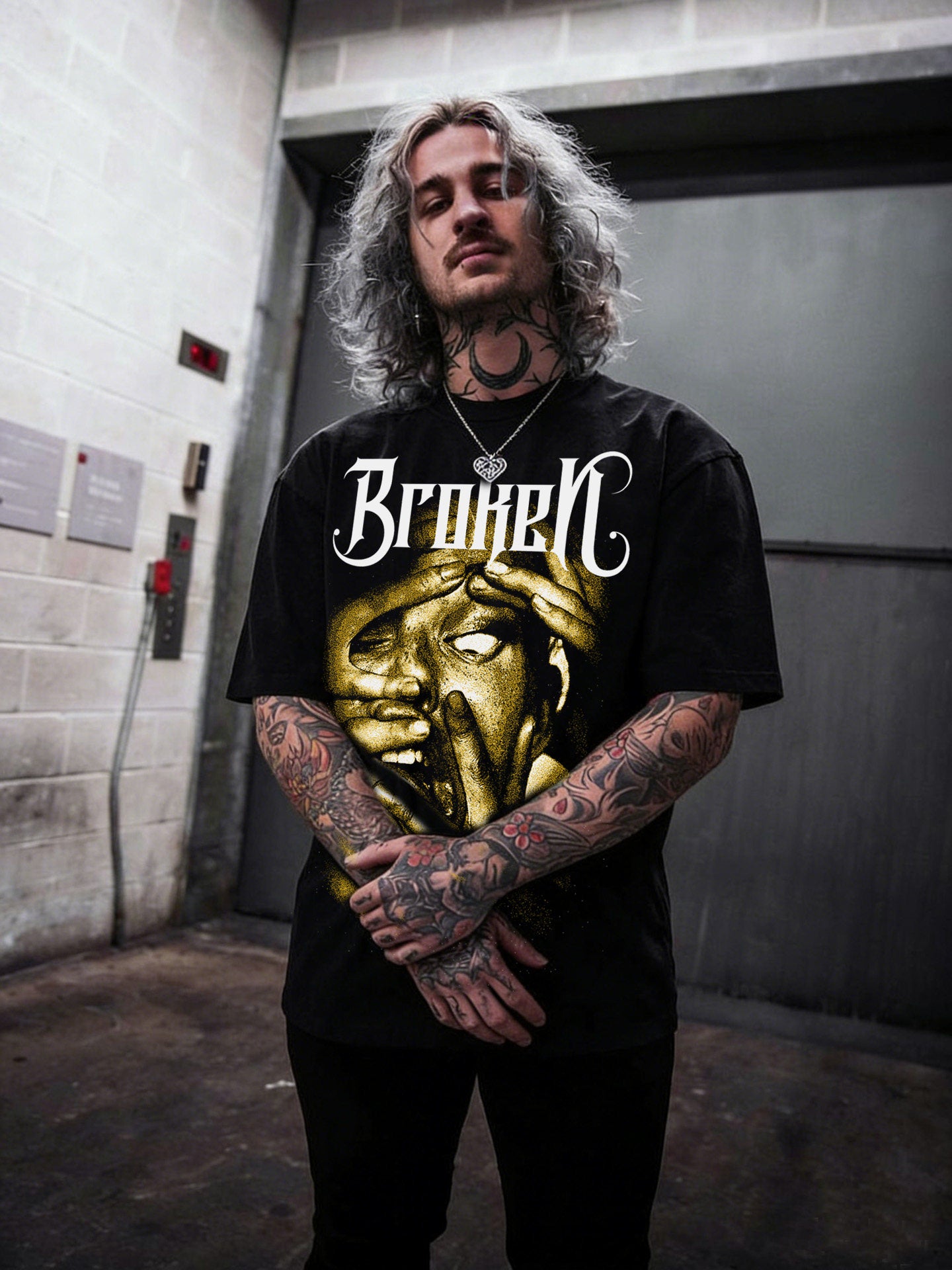 Dark Gothic Hip-Hop Graphic T-Shirt
