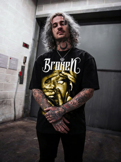 Dark Gothic Hip-Hop Graphic T-Shirt