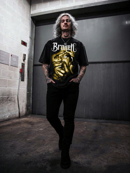 Dark Gothic Hip-Hop Graphic T-Shirt
