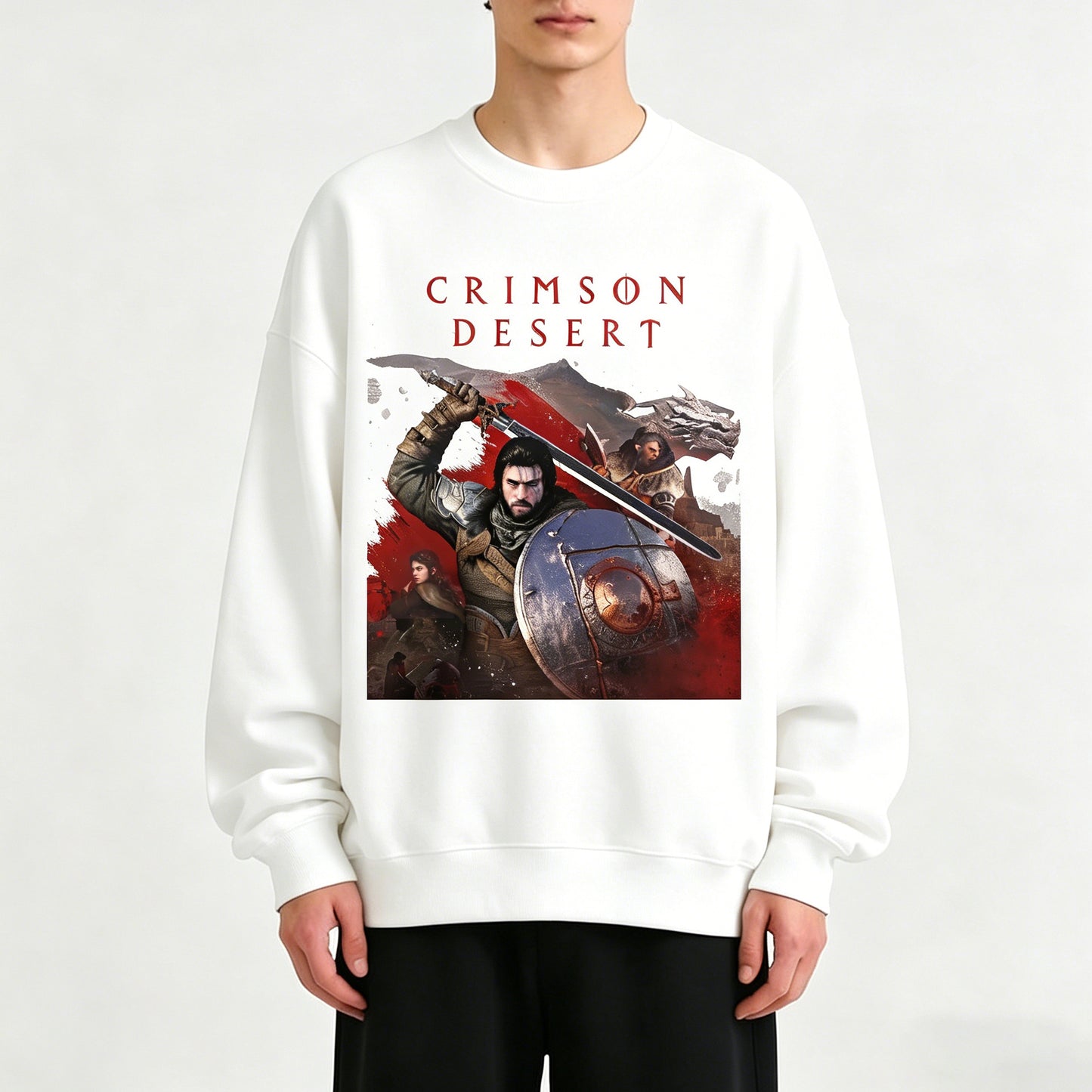 Crimson Desert Game Hoodie Kliff Damiane Oongka Round-Neck Hoodie