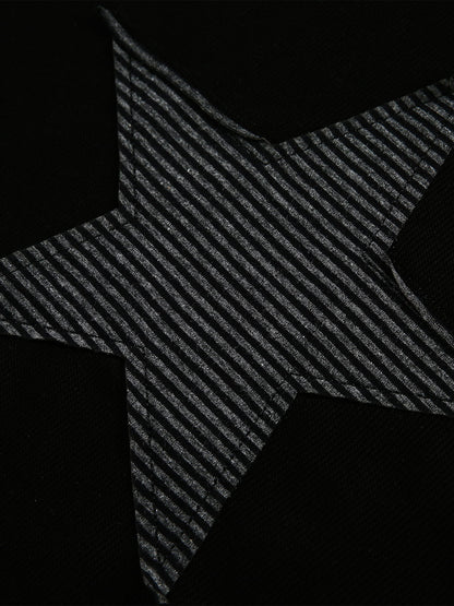 Layered Crewneck Star Print Long-Sleeve T-Shirt