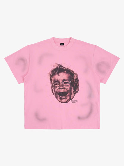 Street Retro Fun Portrait Print T-shirt - 2598