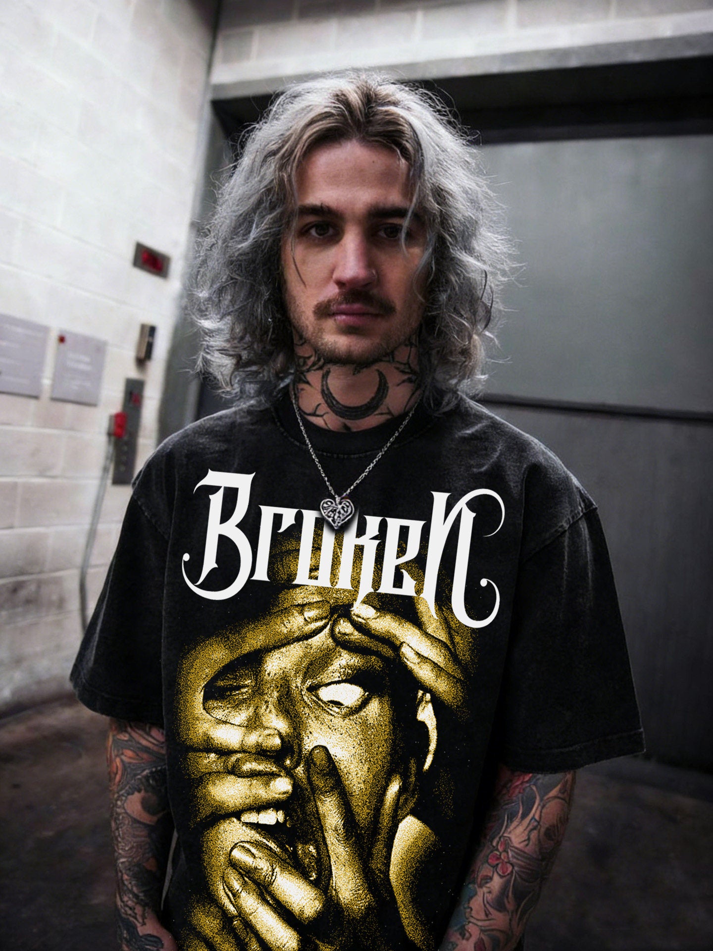 Dark Gothic Hip-Hop Graphic T-Shirt