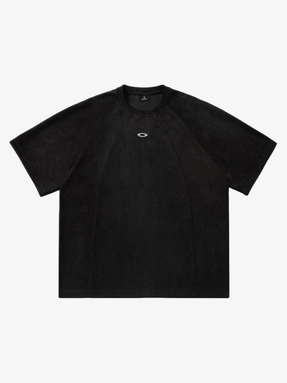 Suede Panel Raglan T-Shirt