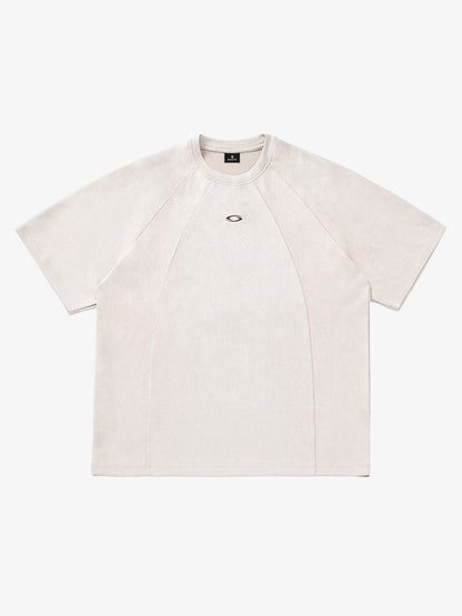 Suede Panel Raglan T-Shirt
