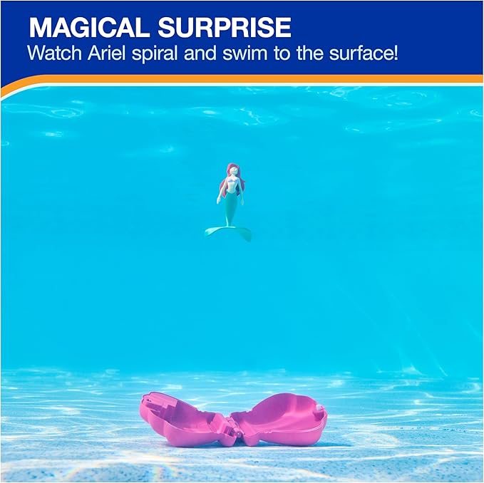 SwimWays The Little Mermaid Ariel Dive N’ Surprise, Swimming Pool Accessories & Kids Pool Toys, Pool Party Supplies, Disney Toys for Kids Ages 5 & Up