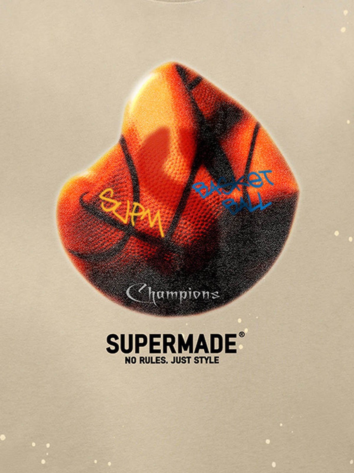 Supermade Abstract Basketball Texture Graphic T-Shirt