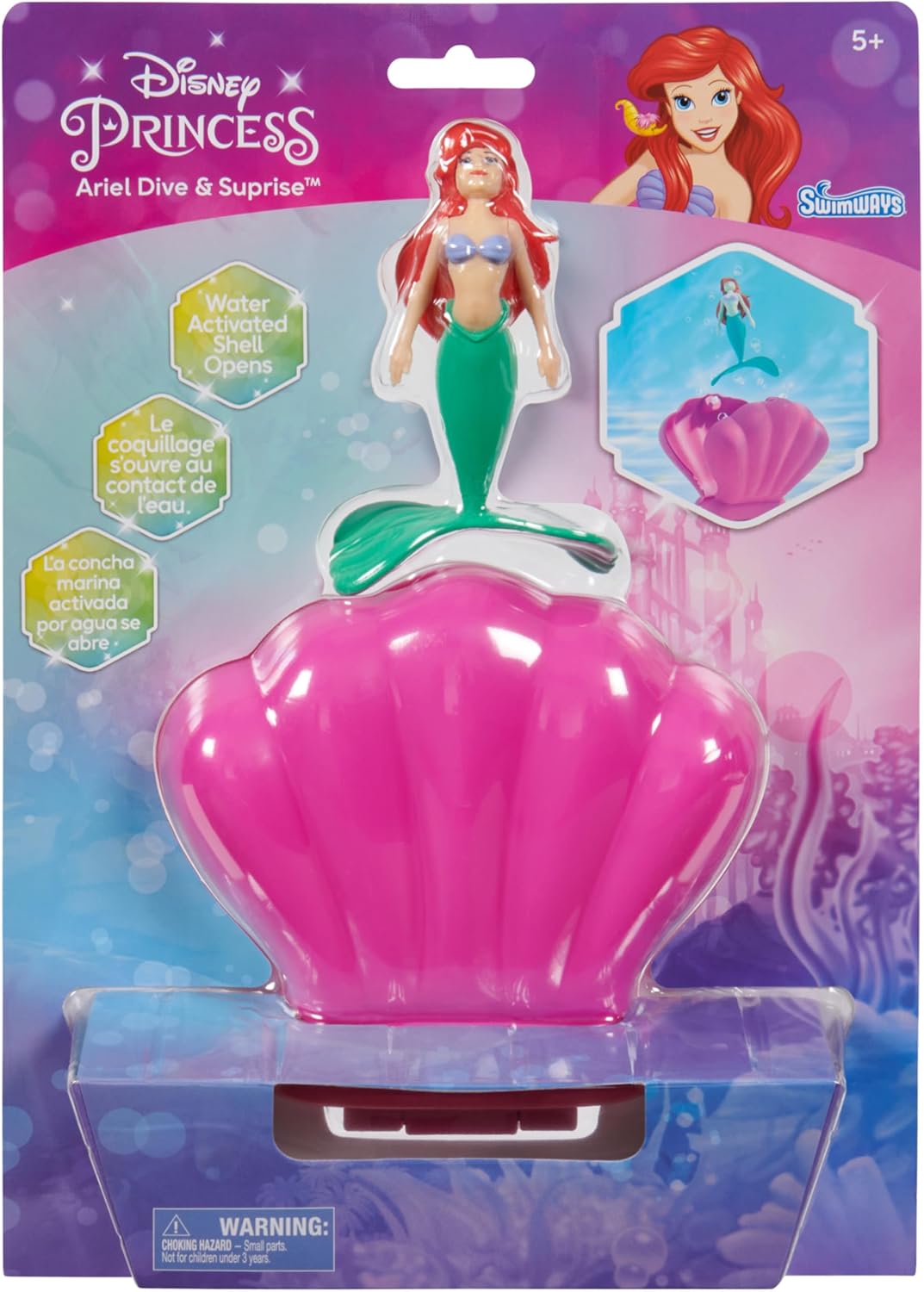 SwimWays The Little Mermaid Ariel Dive N’ Surprise, Swimming Pool Accessories & Kids Pool Toys, Pool Party Supplies, Disney Toys for Kids Ages 5 & Up