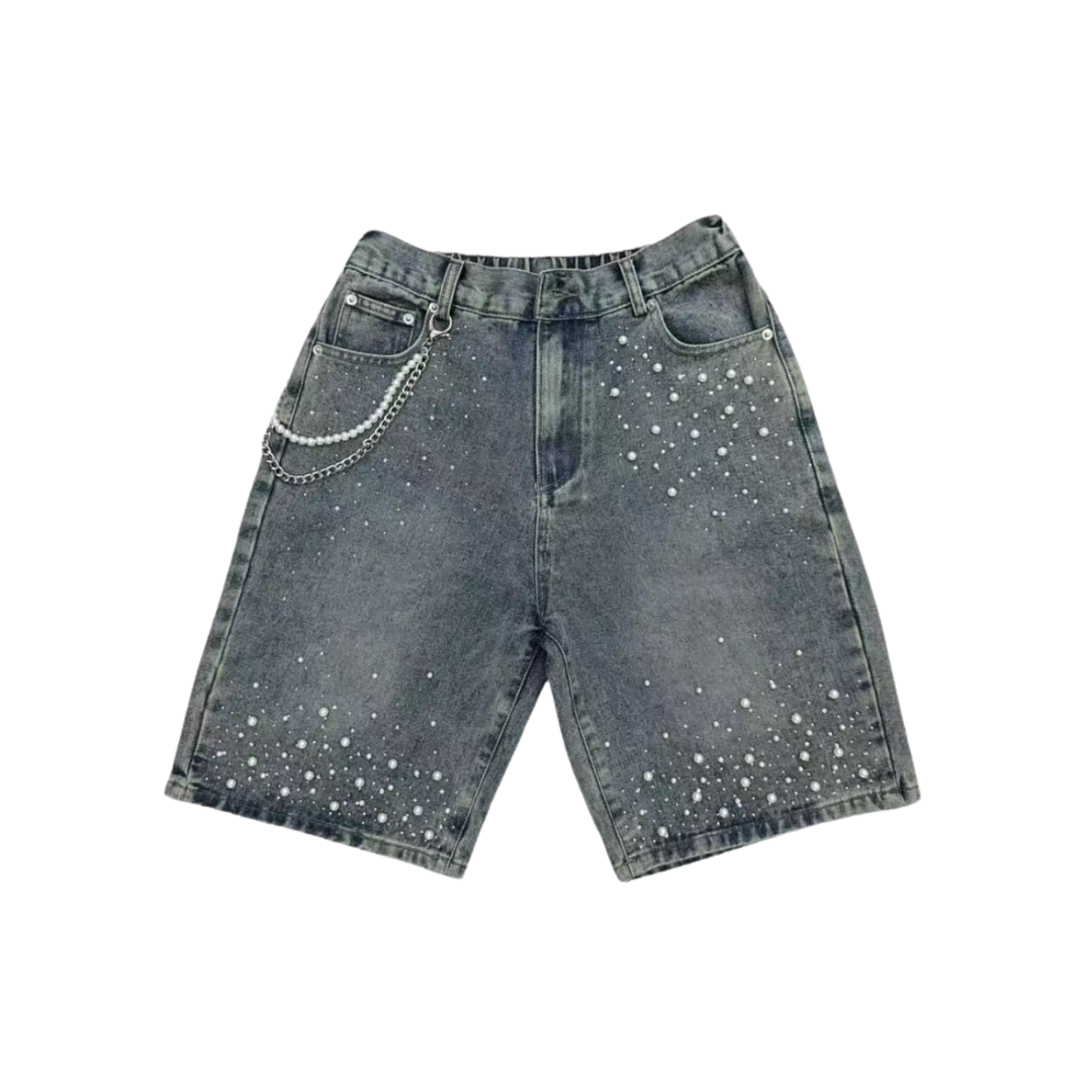 Rhinestone Pearl Jorts
