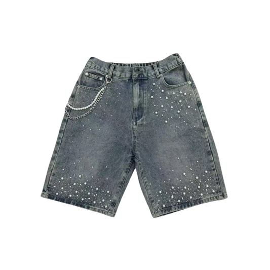Rhinestone Pearl Jorts