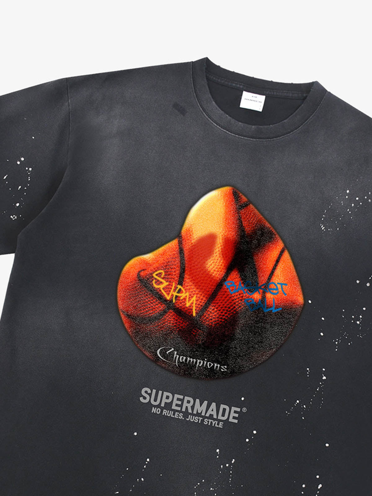 Supermade Abstract Basketball Texture Graphic T-Shirt