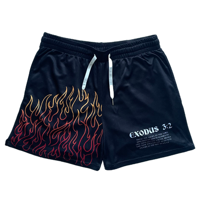 Burning Bush Mesh Shorts - Black