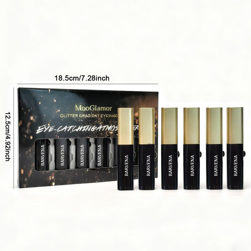 BARVENA Glitter Gradient Eye shadow Stick Set – 6 Dual-Tone Cream Eye shadow Sticks