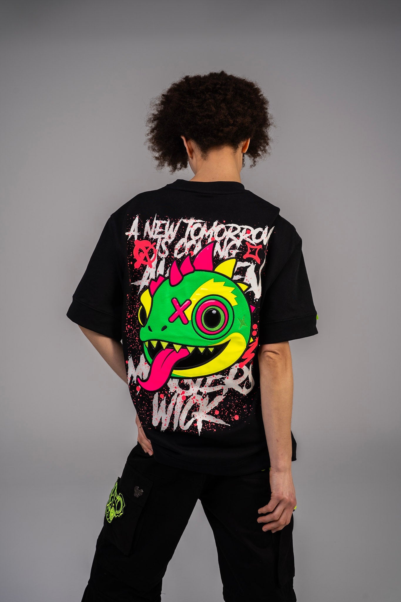 Chameleon Head T-shirt Black