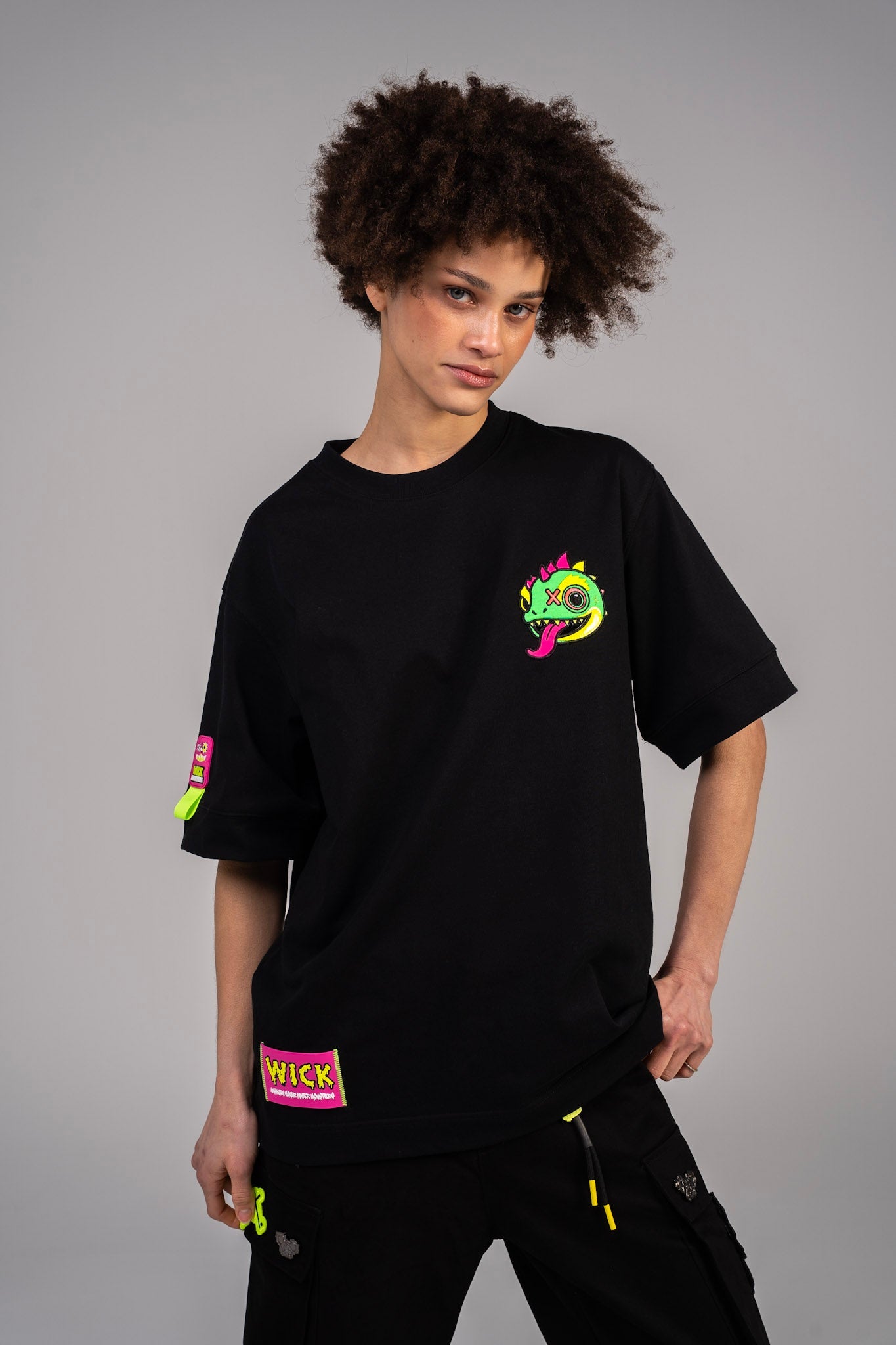 Chameleon Head T-shirt Black