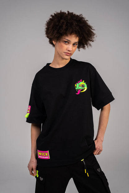 Chameleon Head T-shirt Black