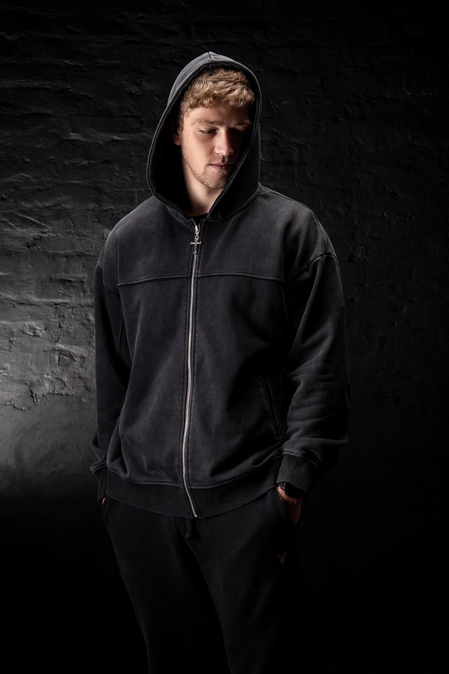 Archangel Michael Embroidery Zip Up Hoodie