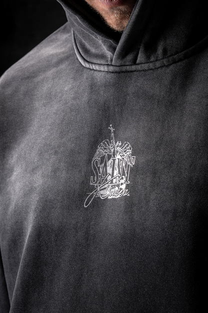 Crusader Cross Hoodie - Acid Wash