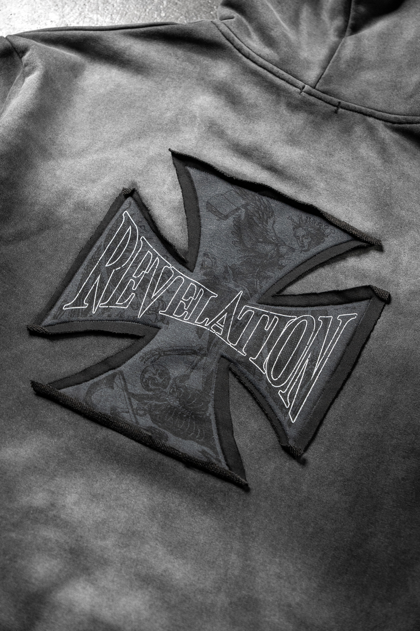 Crusader Cross Hoodie - Acid Wash