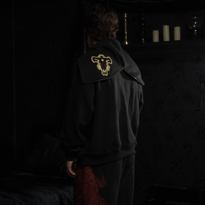 BLACK BULLS CLOAK HOODIE