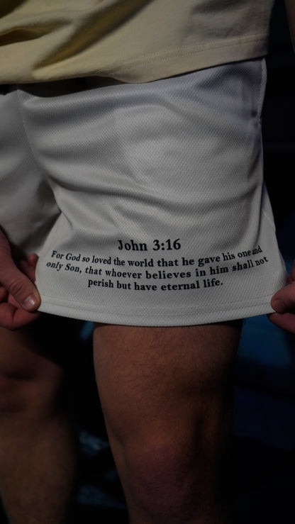 Jesus Crucified Mesh Shorts - Gray