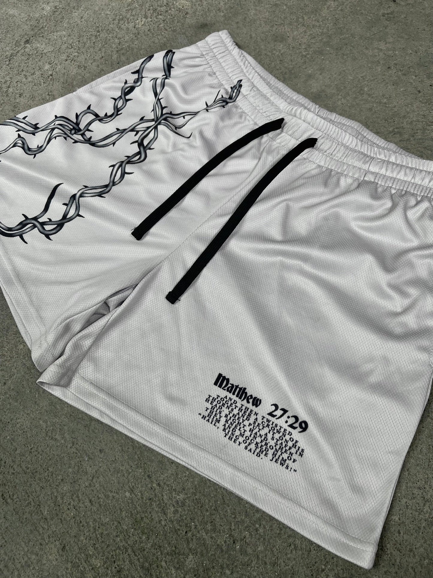 Matthew 27:29 Mesh Shorts - Gray
