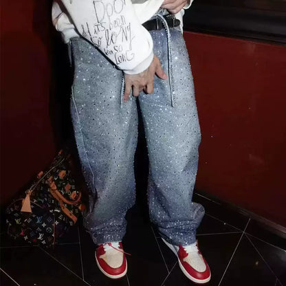 Rhinestone Baggy Pants