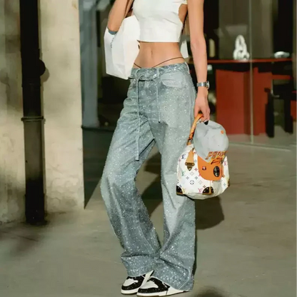 Rhinestone Baggy Pants