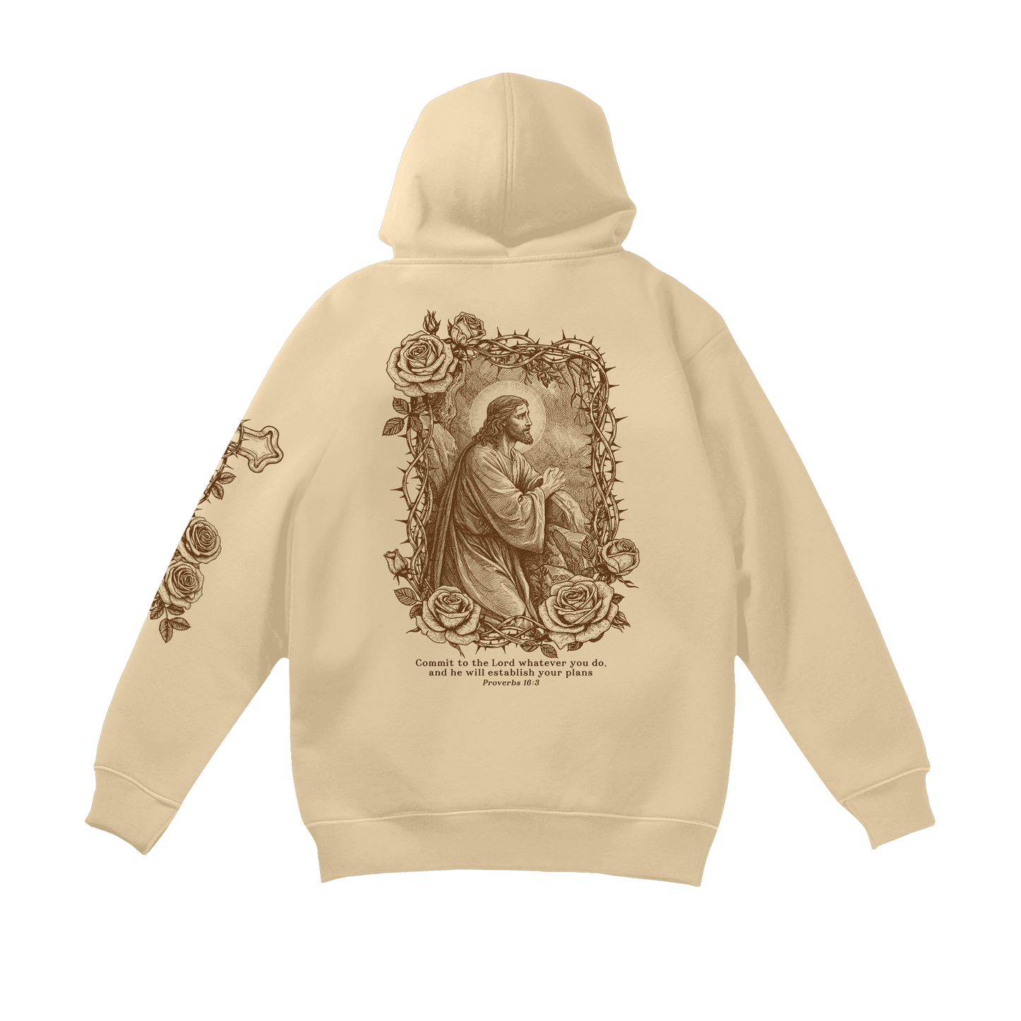 Proverbs 16:3 Hoodie - Cream