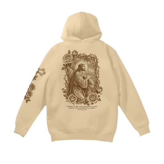 Proverbs 16:3 Hoodie - Cream