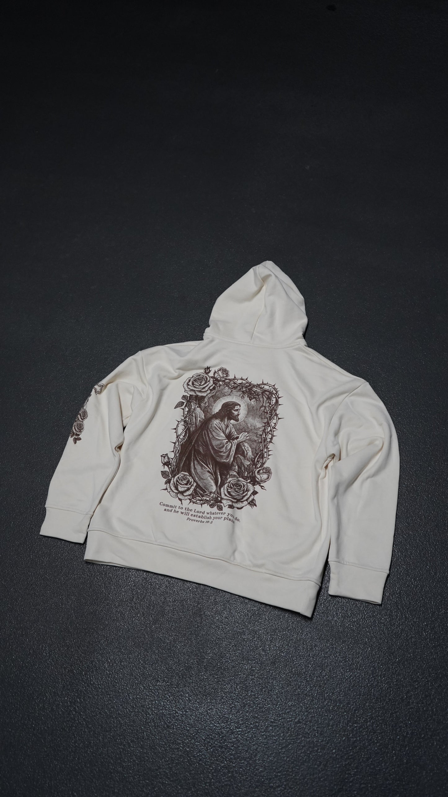 Proverbs 16:3 Hoodie - Cream